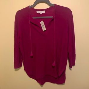 💜NWT Purple Loft V Neck 3/4 Top💜